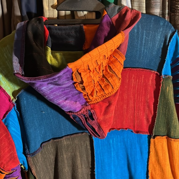 🌈Patched Multicolor zip hoodie sweatshirt jacket🌈 - Picture 5 of 6